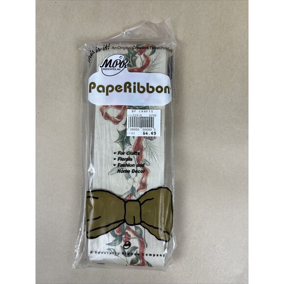 Vintage‎ New Crafting Holiday Christmas Ribbon Lot, Wire Edge Ribbon Floral - Picture 3 of 10